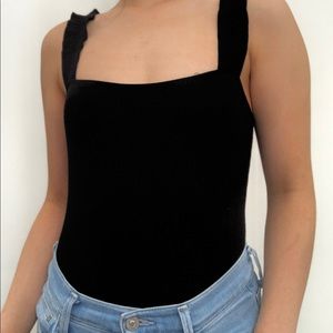 Sunday best bodysuit with ruffled straps XS